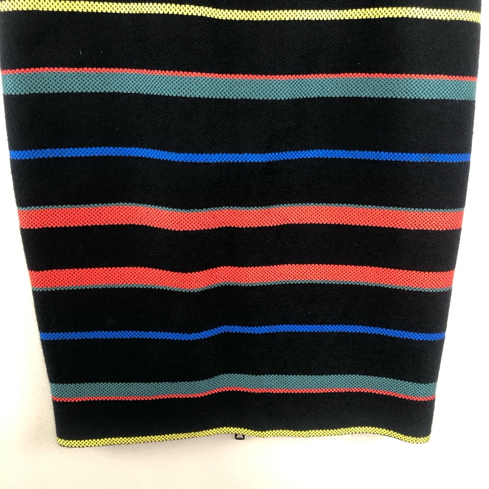 New Givenchy Basket Weave wool stripe pencil skirt black red stripe - Picture 5 of 12